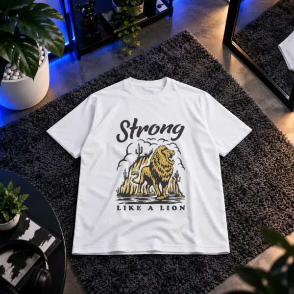 تیشرت شیر طرح Strong Like a Lion کد 15025