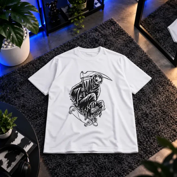 تیشرت اسکیت‌بورد طرح مرگ (Grim Reaper) کد 15065