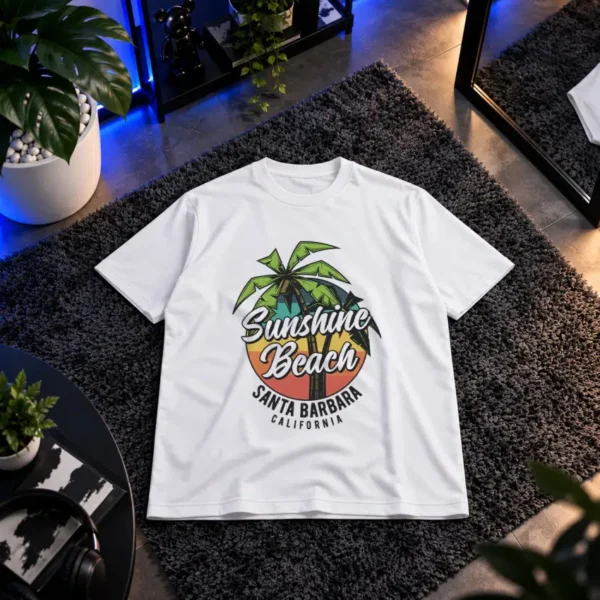 تیشرت طرح ساحلی Sunshine Beach Santa Barbara کد 15284