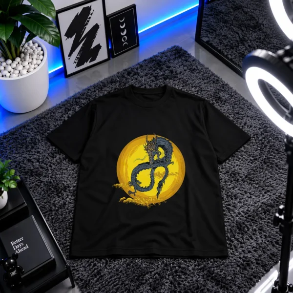 تیشرت اژدها طرح ماه کامل (Dragon) کد 15329