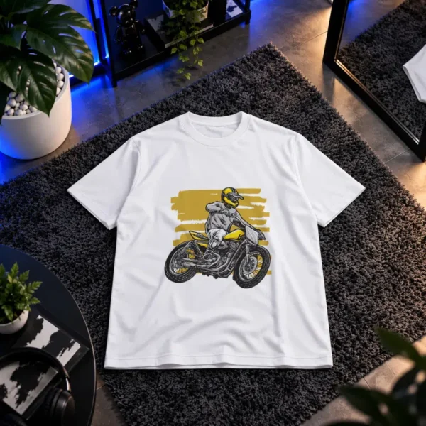 تیشرت موتورسیکلت طرح راکب Cafe Racer کد 15358