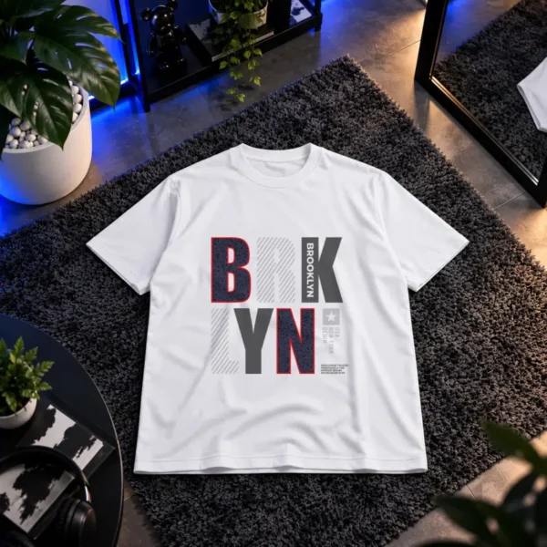 تیشرت طرح تایپوگرافی BKLYN Brooklyn کد 16040