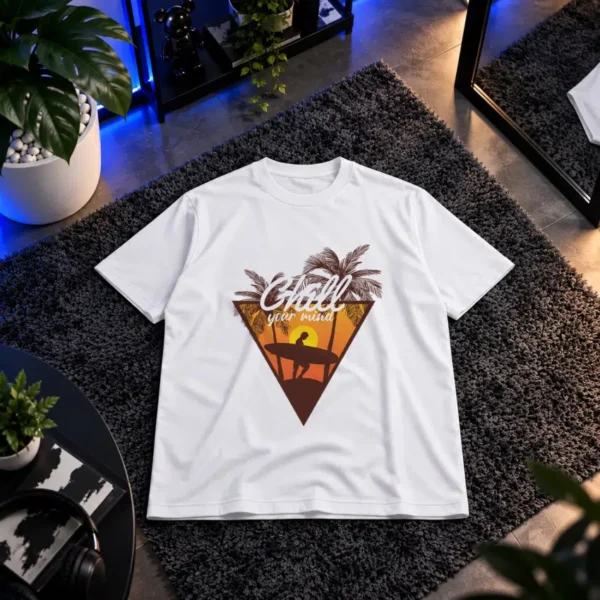 تیشرت طرح موج‌سواری Chill Your Mind کد 16354
