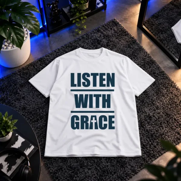 تیشرت تایپوگرافی Listen With Grace کد 16441