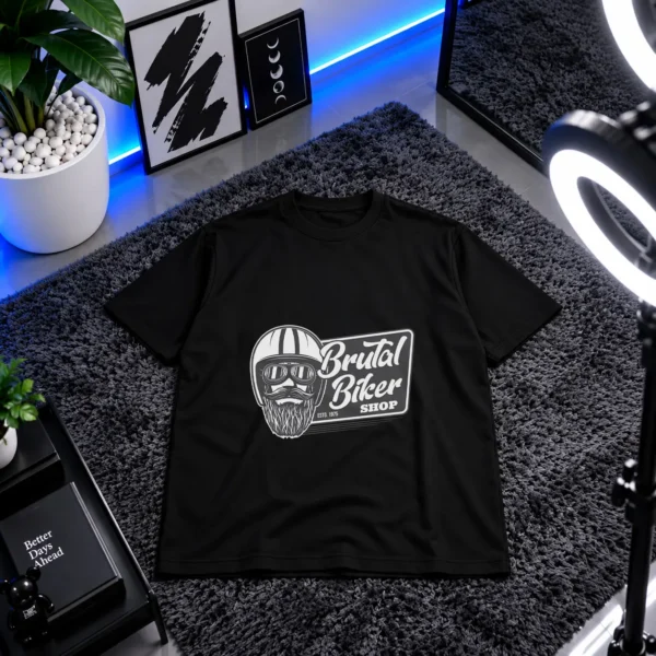 تیشرت موتور سیکلت طرح Brutal Biker Shop کد 16544