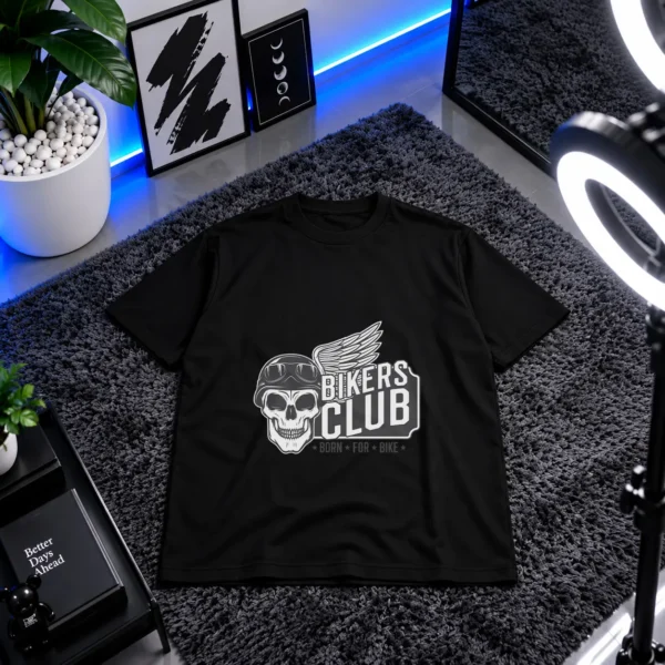 تیشرت جمجمه طرح کلوب موتور سواران (Bikers Club) کد 16548