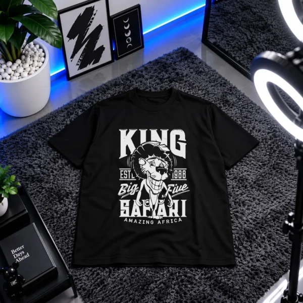 تیشرت شیر طرح سافاری بزرگ آفریقا (Big Safari) کد 16551