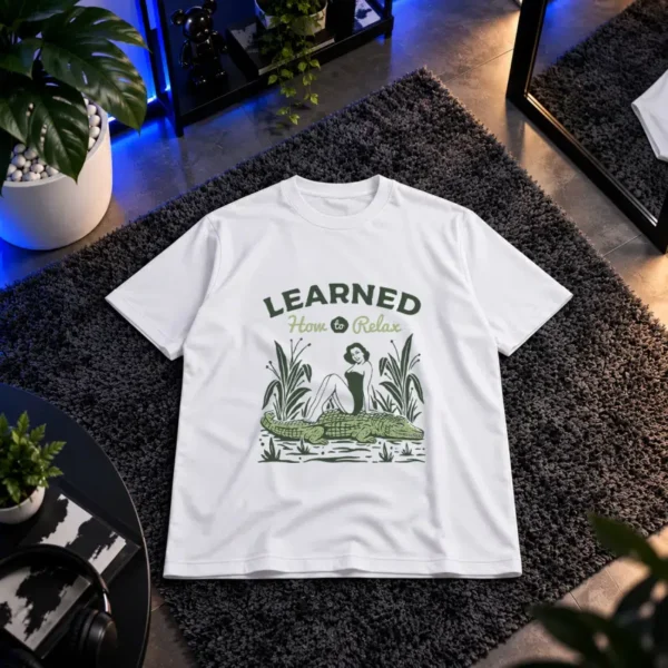 تیشرت طرح Learned How to Relax تمساح کد 16653