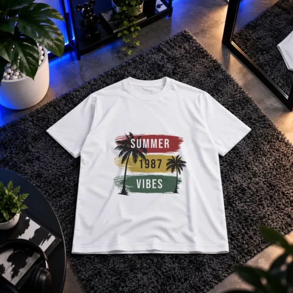تیشرت طرح نخل Summer 1987 Vibes کد 16697