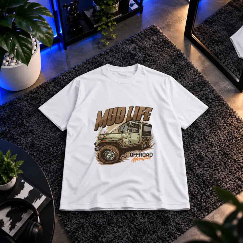 تیشرت خودرو طرح Mud Life Offroad کد 16726
