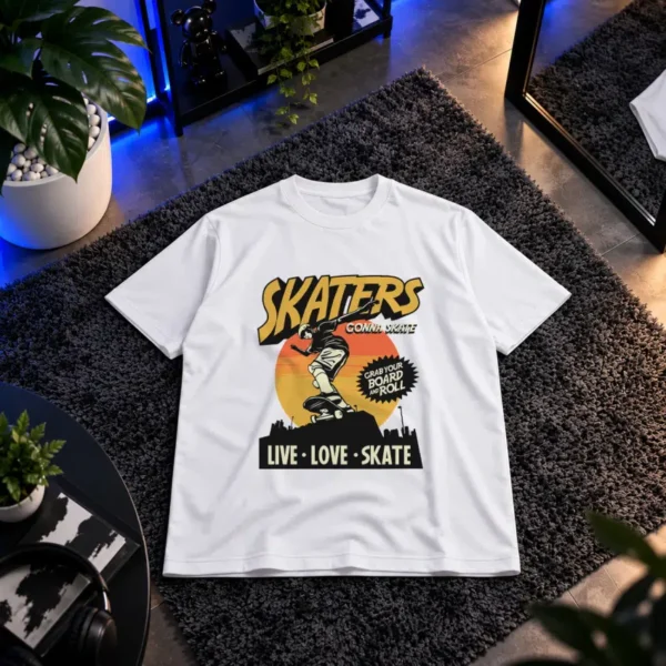 تیشرت اسکیت‌برد طرح Skaters Live Love Skate کد 16730
