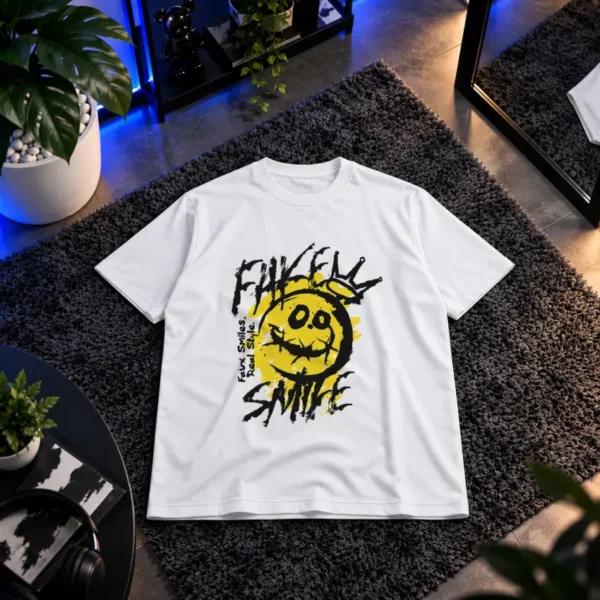 تیشرت طرح ایموجی Fake Smile کد 18587