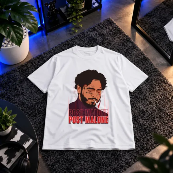 تیشرت پست مالون طرح پرتره (Post Malone) کد 18676