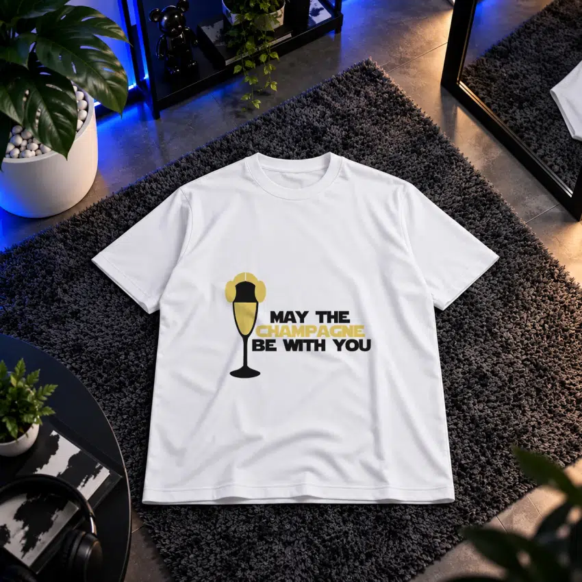 تیشرت نوشته طنز May the Champagne Be with You