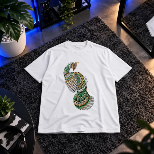 تیشرت طاووس طرح هندسی کد 18900