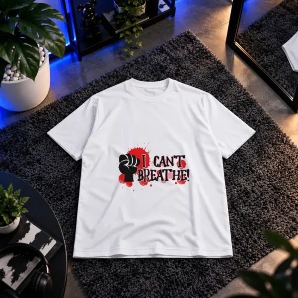 تیشرت طرح مشت با نوشته I Can't Breathe کد 19029