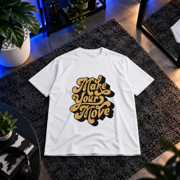 تیشرت تایپوگرافی رترو Make Your Move کد 19032