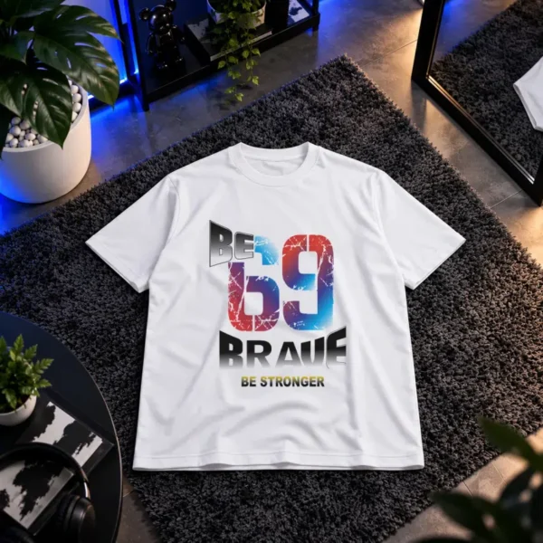 تیشرت طرح Be Brave Be Stronger عدد ۶۹ کد 19043