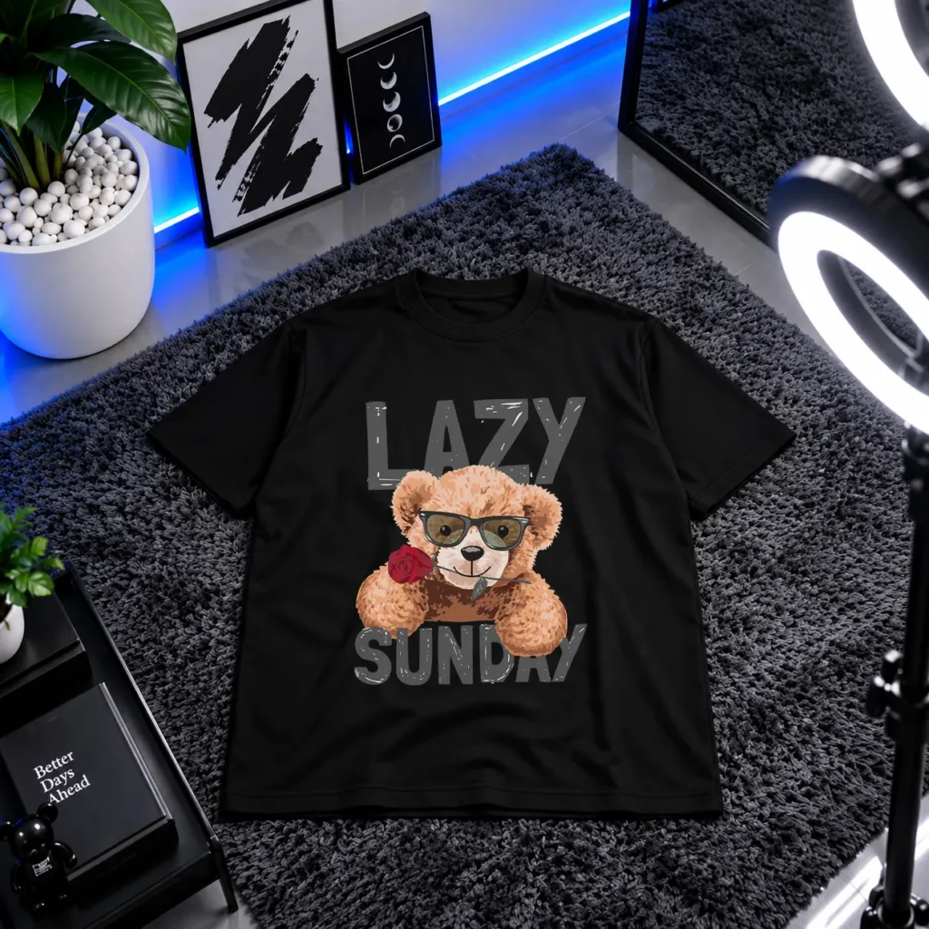 تیشرت خرس طرح Lazy Sunday کد 19072
