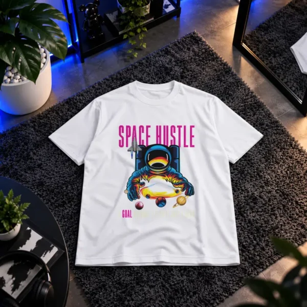 تیشرت فضانورد طرح رنگارنگ Space Hustle