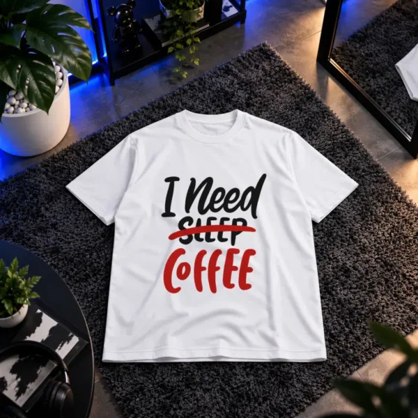 تیشرت نوشته I Need Coffee کد 19503