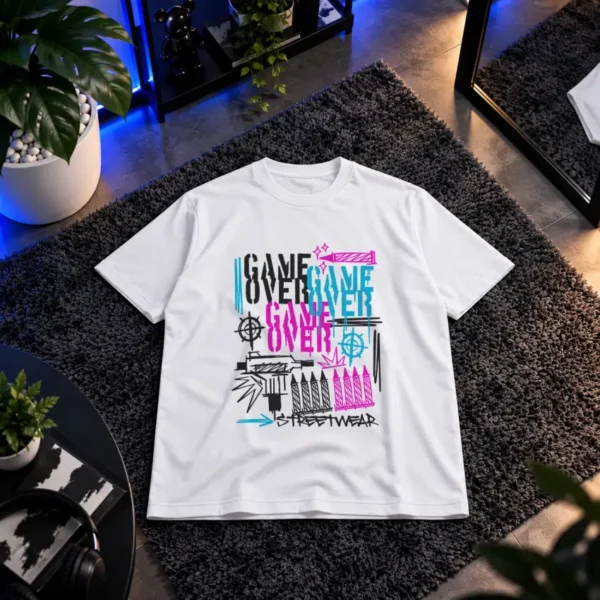 تیشرت گرافیتی طرح Game Over کد 19615