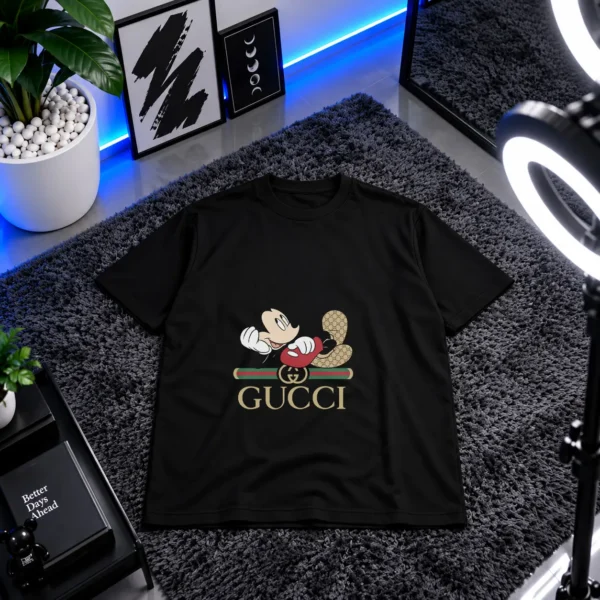 تیشرت دیزنی طرح میکی موس گوچی مشت قرمز (Disney, Gucci) کد 20034