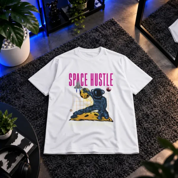تیشرت فضانورد با توپ سیاره‌ای طرح Space Hustle کد 2009