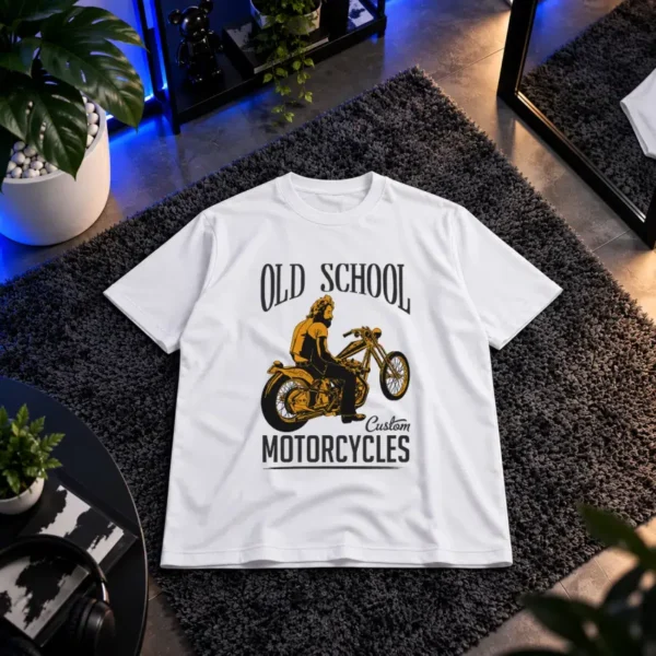 تیشرت موتورسیکلت طرح Old School Custom کد 20315