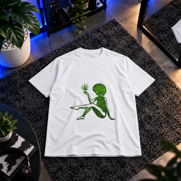 تیشرت زن طرح گیاه کاناباس کد 20789