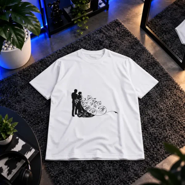 تیشرت عروس و داماد طرح سیلوئت کد 20802