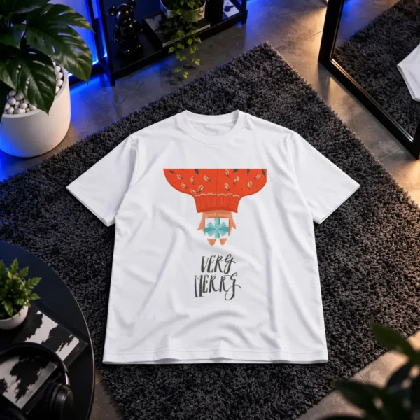 تیشرت تابستانی طرح هندوانه و نوشته Very Merry کد 21788