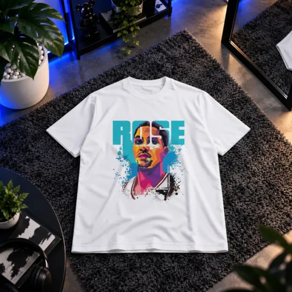 تیشرت دریک رز طرح پرتره رنگارنگ (Derrick Rose) کد 22739