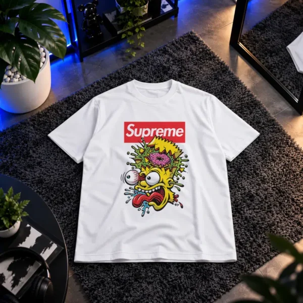 تیشرت سیمپسون‌ها طرح بارت سیمپسون و لوگوی Supreme کد 23394