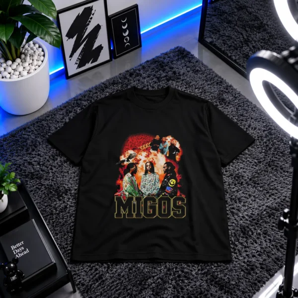 تیشرت مایگوس طرح پرتره (Migos) کد 25343