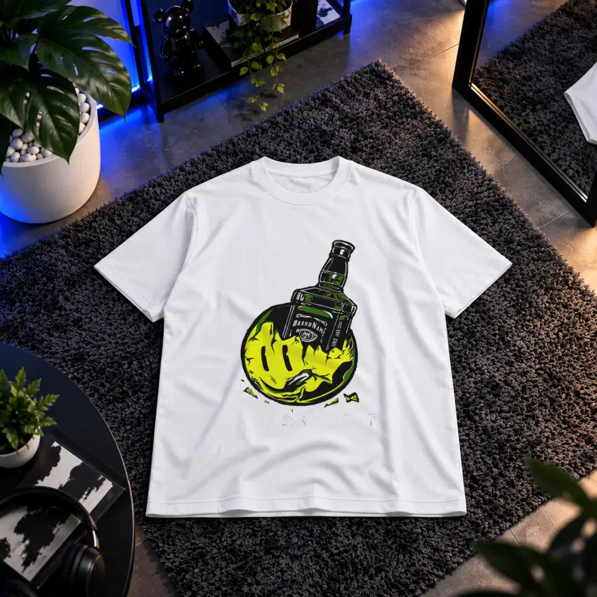 تیشرت بطری Grandman با شعله سبز کد 2574