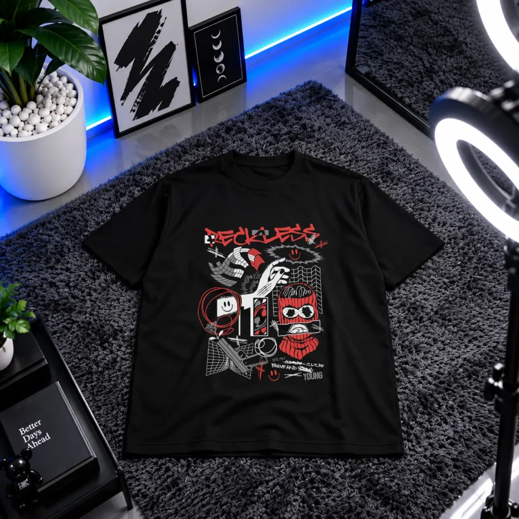 تیشرت استریت‌ویر طرح Reckless Rebel کد 26401