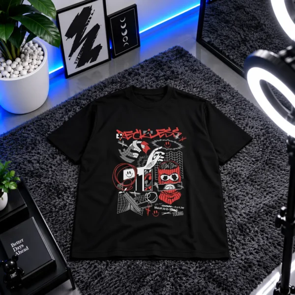 تیشرت استریت‌ویر طرح Reckless Rebel کد 26401