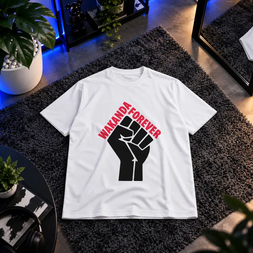 تیشرت مارول طرح Wakanda Forever با مشت
