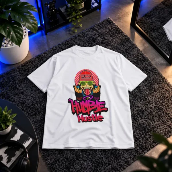تیشرت شخصیت فانکی با عینک طرح Humble Hustle