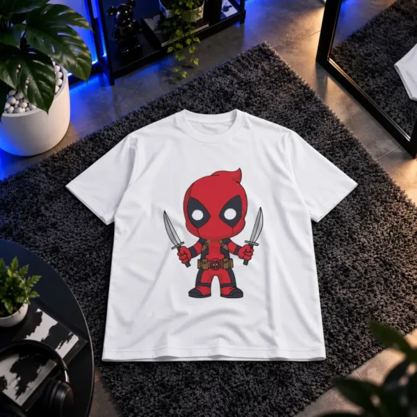 تیشرت ددپول طرح چیبی با شمشیرها (Deadpool)
