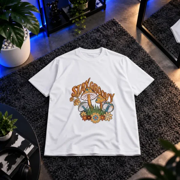 تیشرت قارچ طرح استی گروووی (Stay Groovy)