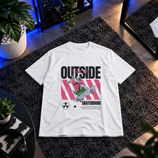 تیشرت اسکیت‌بورد طرح اوت‌ساید (Outside Skateboard)