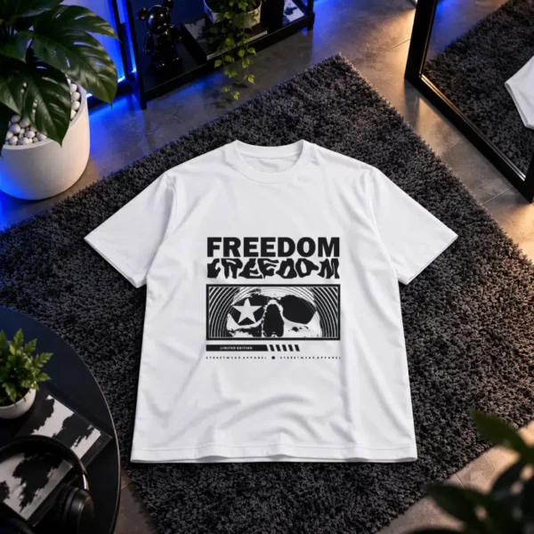 تیشرت طرح جمجمه Freedom