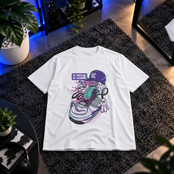 تیشرت کتانی کارتونی طرح So Fresh So Clean