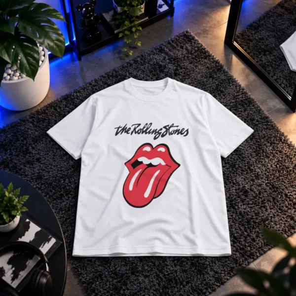 تیشرت طرح لوگوی مشکی Rolling Stones