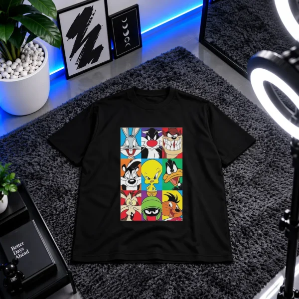 تیشرت لونی تونز طرح چهره شخصیت‌ها (Looney Tunes) کد 3072