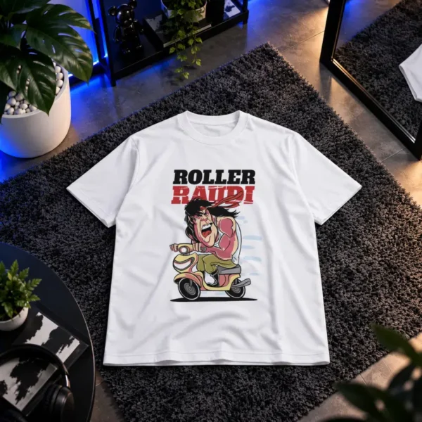 تیشرت طرح دختر اسکوترسوار Roller Rage کد 32333