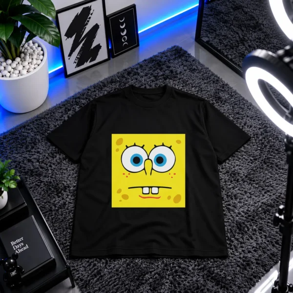 تیشرت باب اسفنجی طرح صورت بی‌حالت (SpongeBob) کد 3249