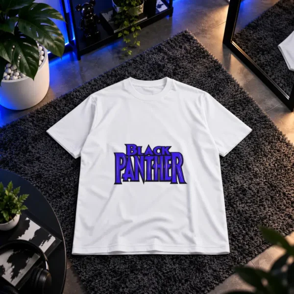 تیشرت بلک پنتر طرح تایپوگرافی بنفش (Black Panther)